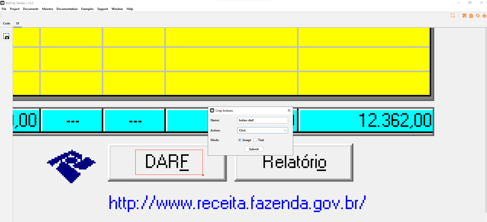 print sicalc com destaque onde está o botão DARF e a janela para preencher o nome e ação para o botão