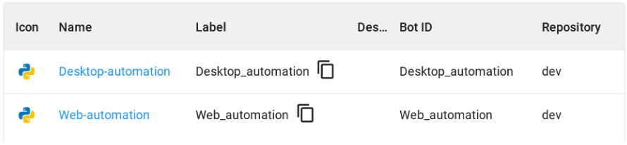 screenshot of the deployment of the two example automations: desktop and web to demonstrate parallel processing in python automations