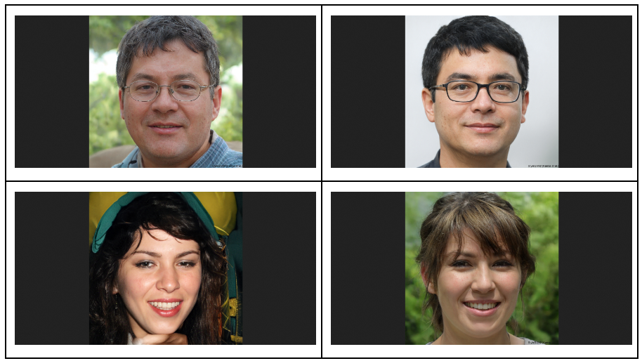 screenshot of the four images generated after execution