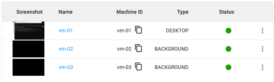 screenshot of Runners created to show parallel processing in Python automations