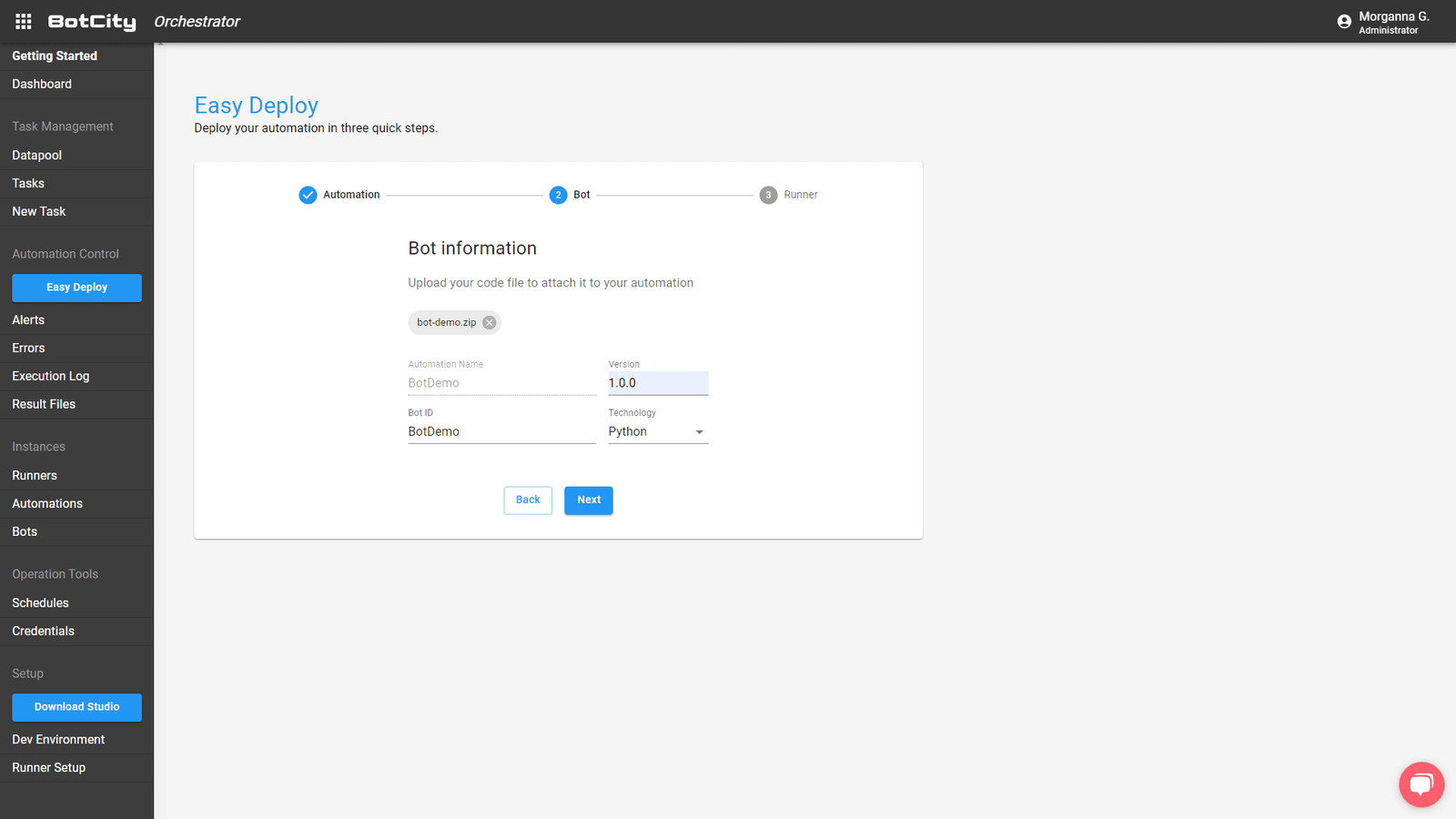 print screen with zipped file and versioning filled in